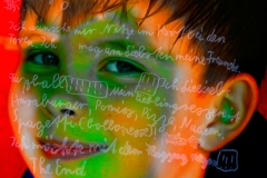 "KInder (im) Blick, 2008, 58x58cm, Digitalprint auf Banner, UL