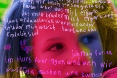 "KInder (im) Blick, 2008, 58x58cm, Digitalprint auf Banner, UL